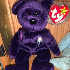 Ty Beanie Baby 💎PRINCESS the Diana Bear from 1997 🔥 RARE & RETIRED! 🔥MINT! 🐻